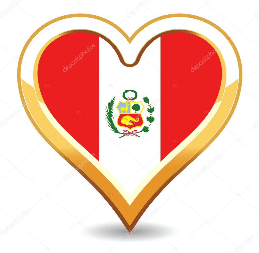 Heart Peru Flag — Stock Vector © artlosk #1220410