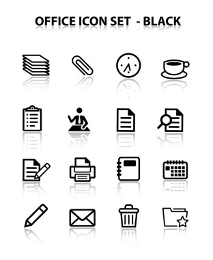 Reflect Office Icon Set (Black) clipart