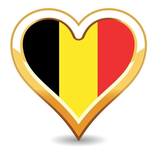 Herz belgische fahne — Stockvektor