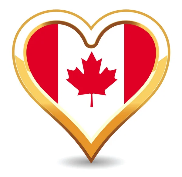 Heart Canada Flag — Stock Vector