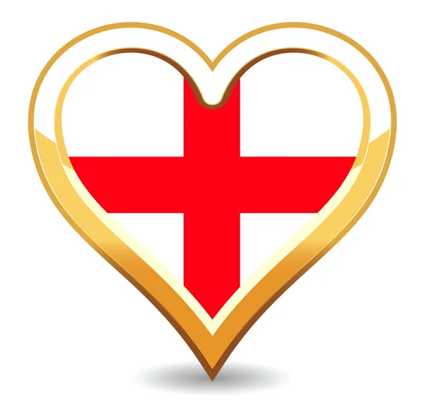 Hjärtat england flagga — Stock vektor