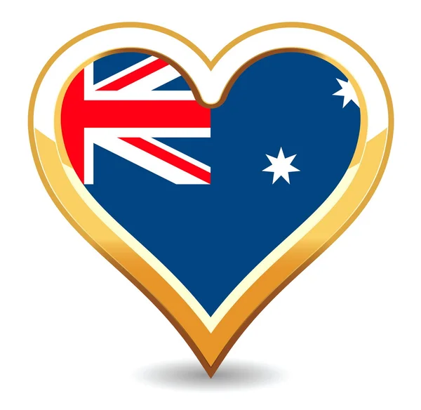 Heart Australia Flag — Stock Vector