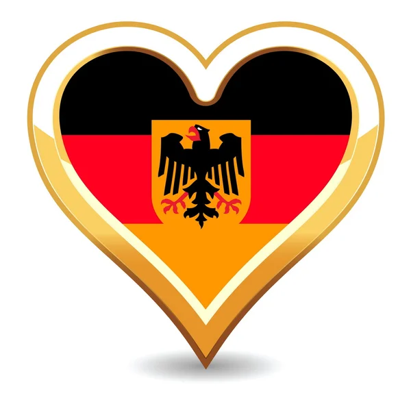 Herz deutschland fahne — Stockvektor