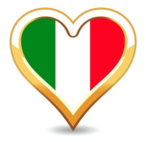 Cuore Italia Bandiera — Vettoriale Stock