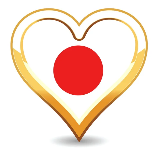 Herz japanfahne — Stockvektor