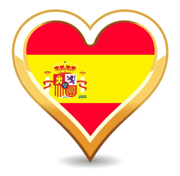 Hjärtat Spanien flagga — Stock vektor