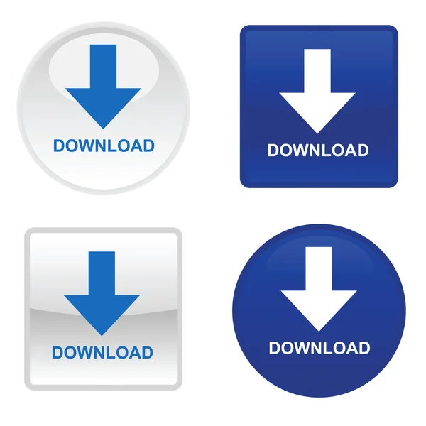 Four download buttons — Stock Vector