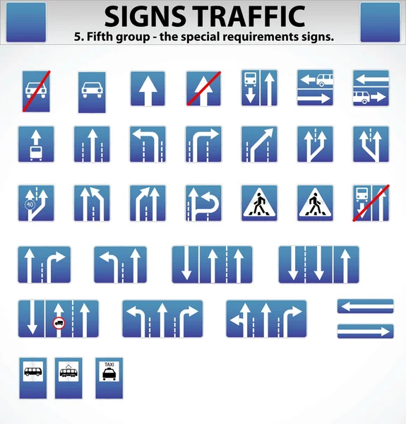 Signs trafik Bölüm Beş — Stok Vektör