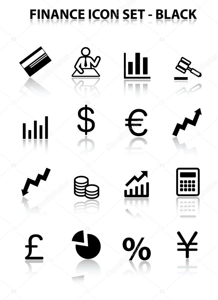 Reflect Finance Icon Set (Black)