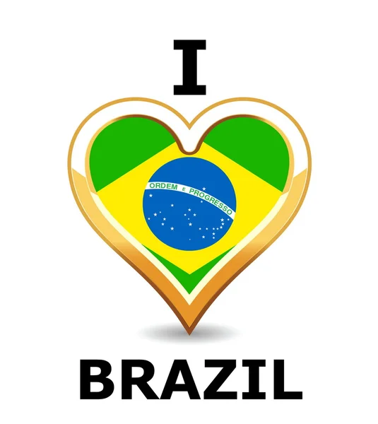 Amo il Brasile — Vettoriale Stock