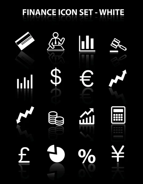 stock vector Reflect Finance Icon Set (White)