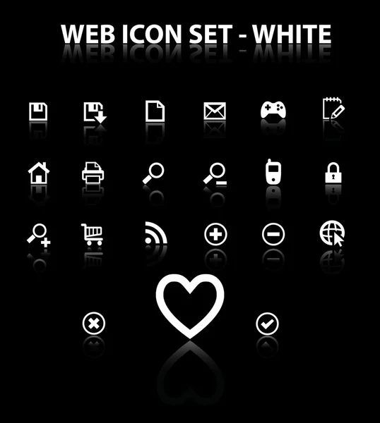 Reflect Web Icon Set (White) — Stock Vector