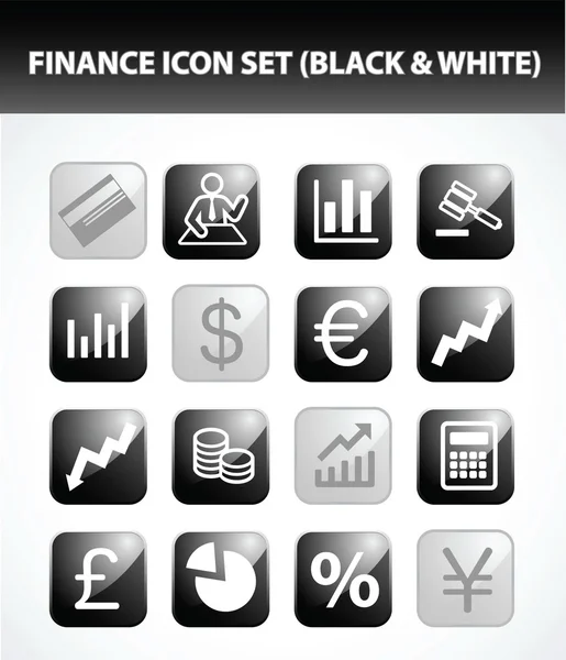 stock vector Finance Icon Set (Black & White)