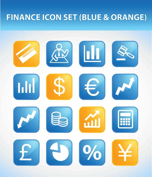 stock vector Finance Icon Set (Blue & Orange)