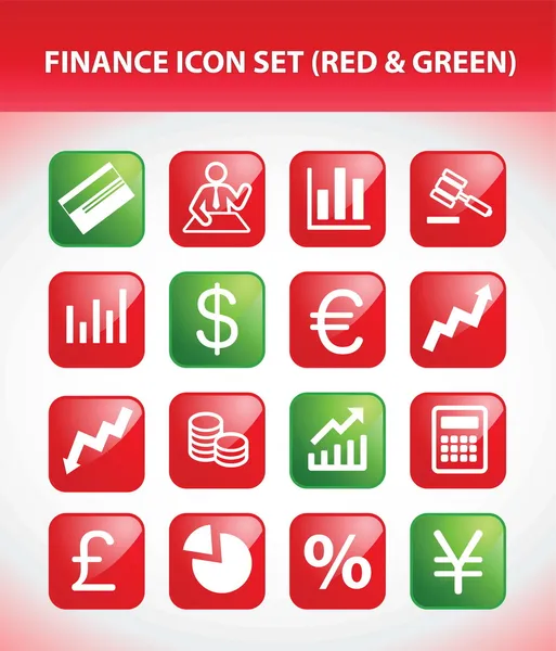 stock vector Finance Icon Set (Red & Green)