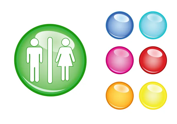 圆球标志男人和女人 — 图库矢量图片