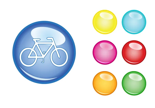 圆球标志的自行车 — 图库矢量图片