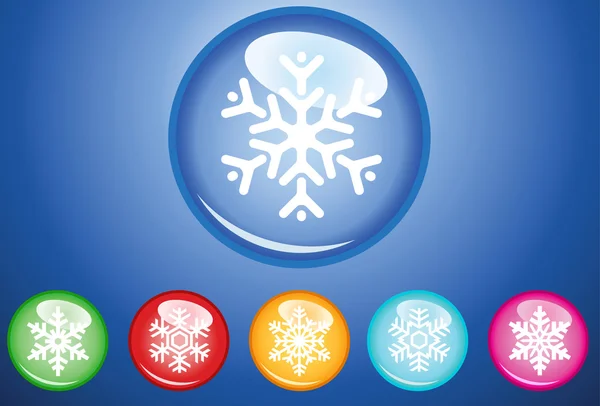 Stock vector Buttons snowflakes