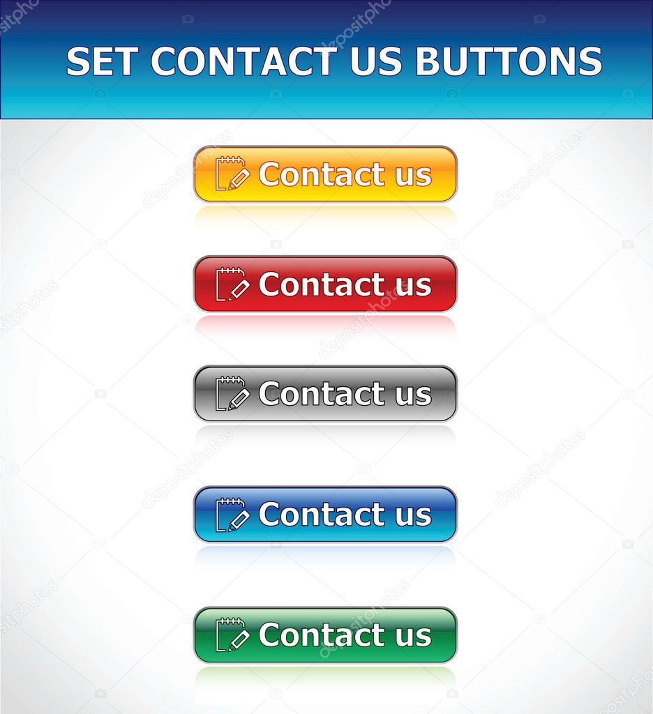 Set Contact Us Buttons Stock Vector Artlosk 1265512