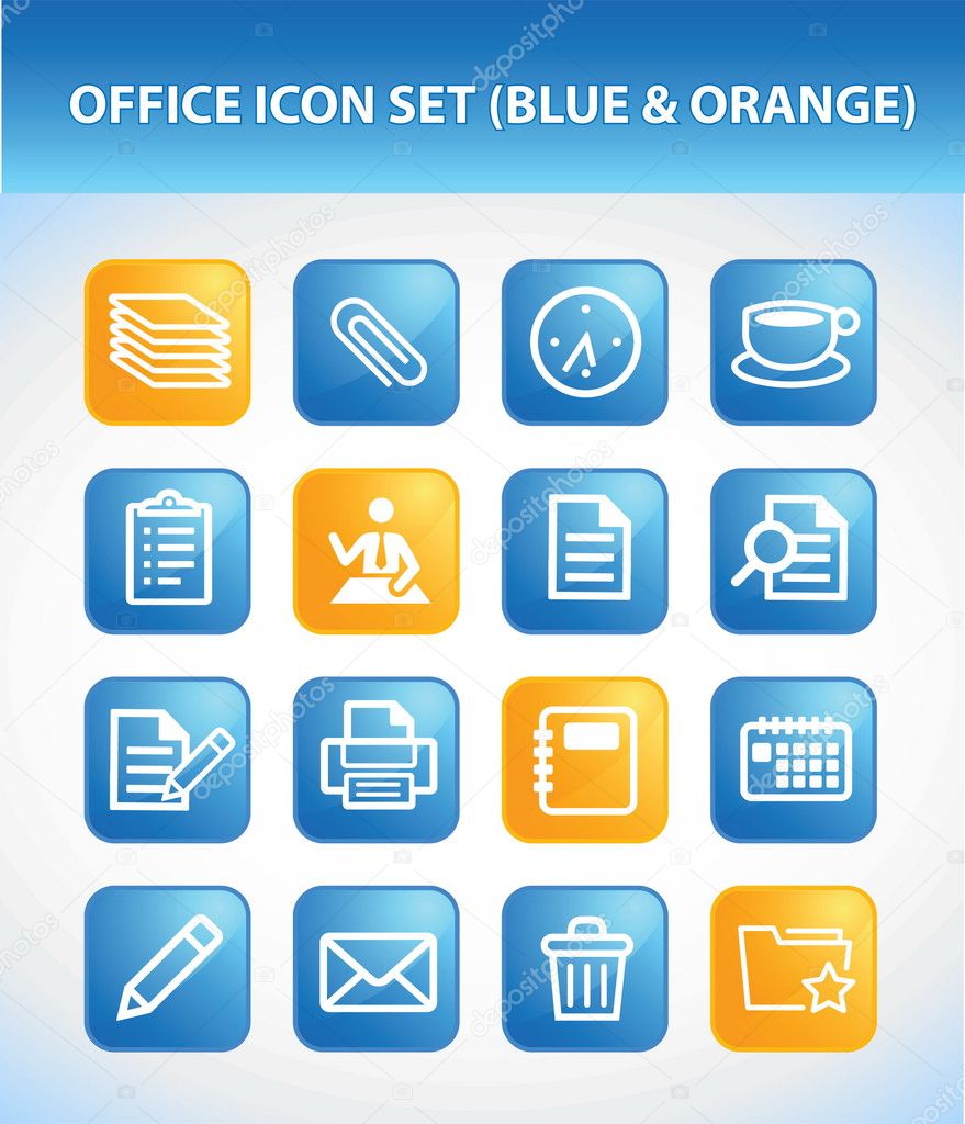Office Icon Set (Blue & Orange)