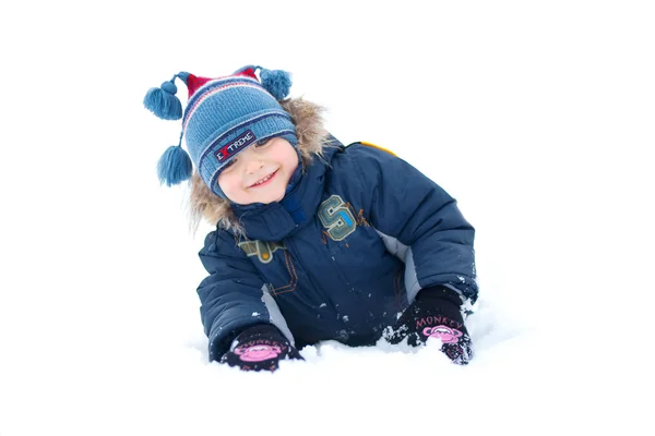Boy in the snow — Stock Photo, Image