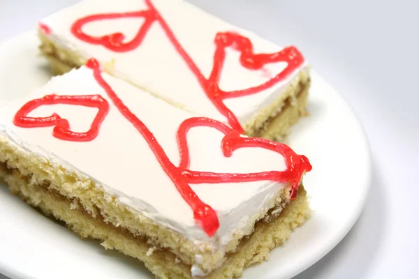 Kuchen mit Herz — Stockfoto