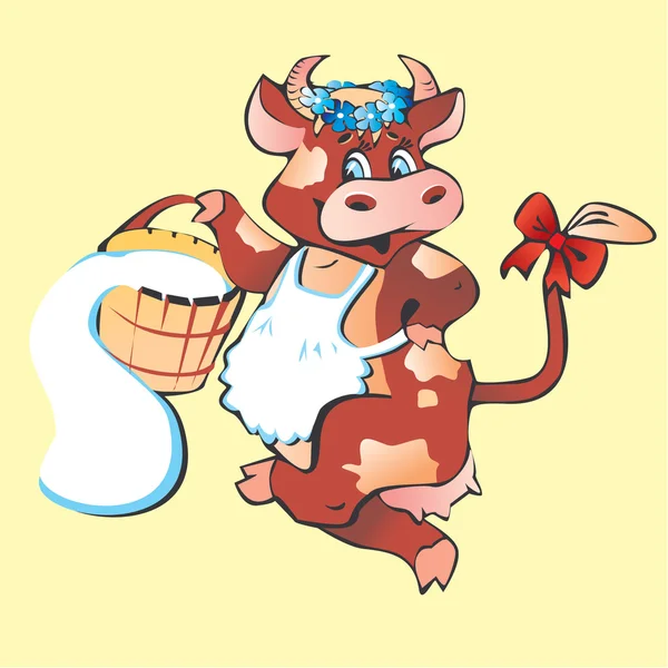 Happy cow — Stock Vector