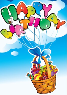 Gifts In basket. clipart