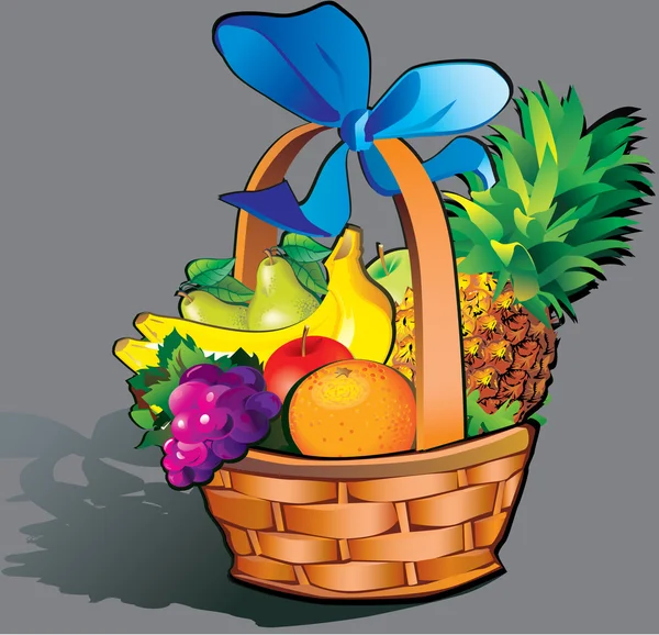 Fruit in the basket. — Stock Vector