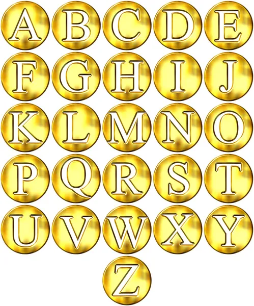 3D zlaté orámované abeceda — Stock fotografie
