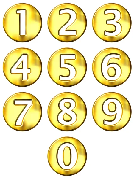 3D altın çerçeveli sayılar — Stok fotoğraf