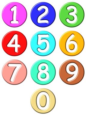 3D Comic Numbers clipart