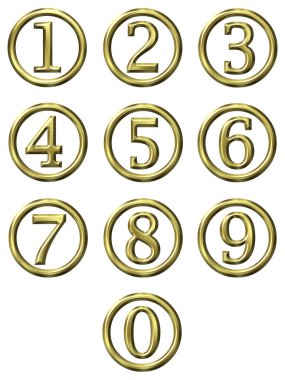3D altın çerçeveli sayılar