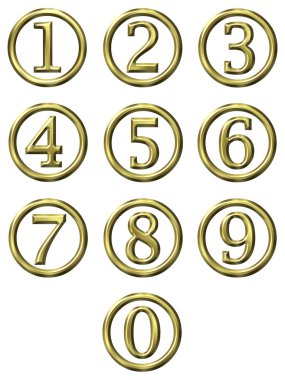 3D Golden Framed Numbers clipart