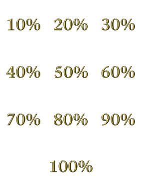 3D Golden Percentages clipart