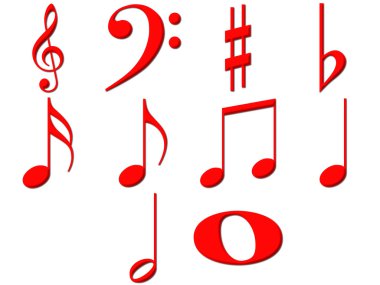 3D Music Notes clipart