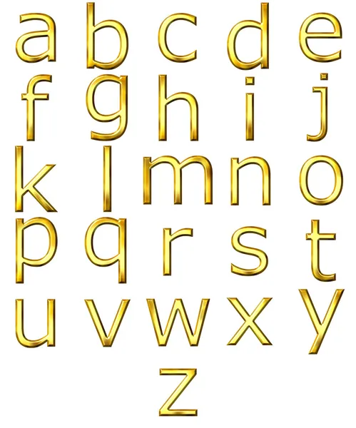 3D zlatý abeceda — Stock fotografie