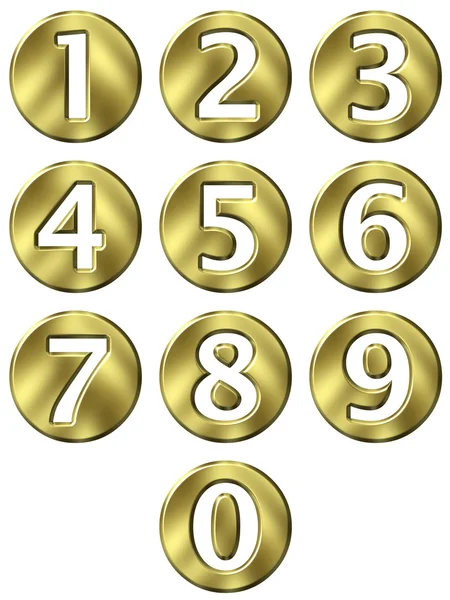 3D arany keretes számok — Stock Fotó