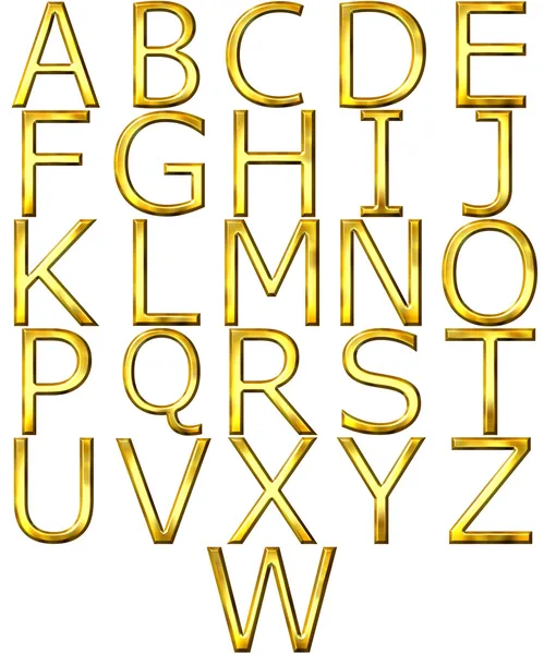 Alfabeto dorado 3D — Foto de Stock