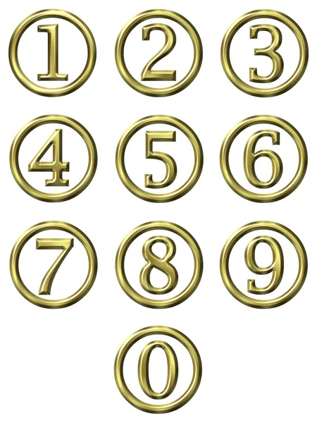 Números enmarcados en oro 3D — Foto de Stock