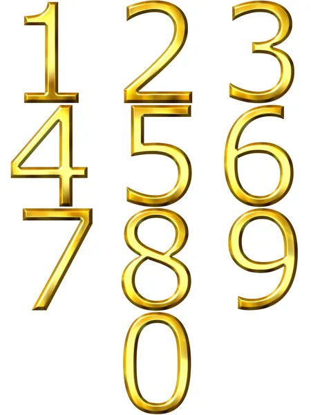 3D Golden Numbers — Stock Photo, Image