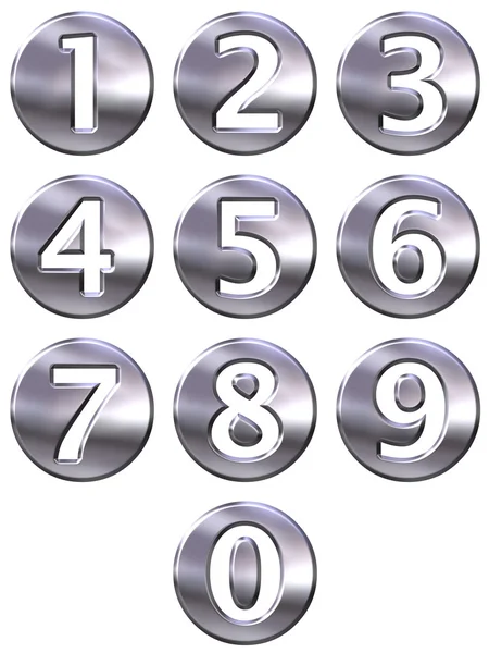 Números emoldurados de prata 3D — Fotografia de Stock