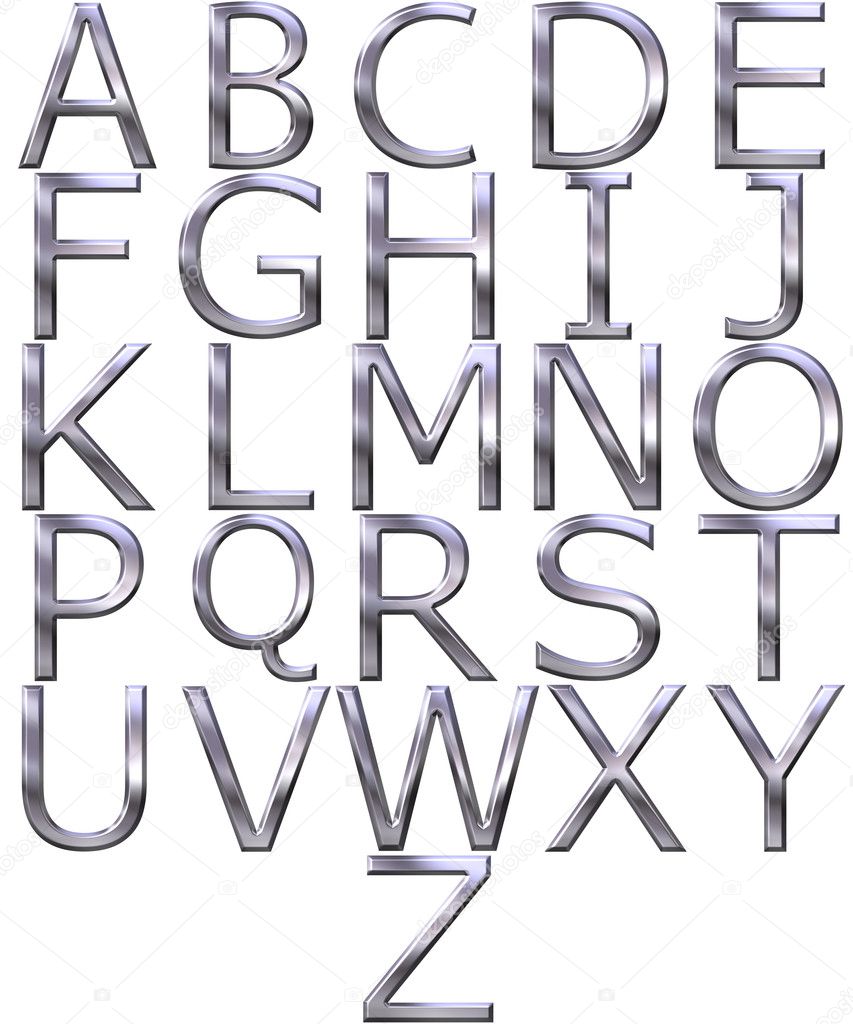3D Silver Alphabet