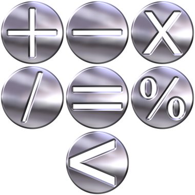 3D Silver Math Symbols clipart