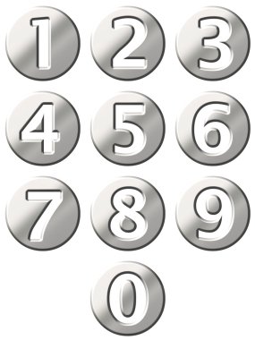 3D Steel Framed Numbers clipart