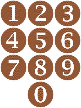 Wooden Framed Numbers clipart