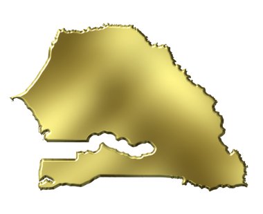 Senegal 3d Golden Map clipart