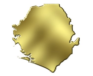 Sierra Leone 3d Golden Map clipart