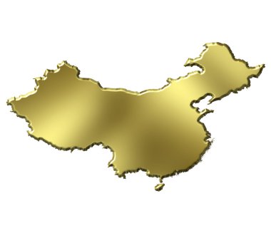 China 3d Golden Map clipart