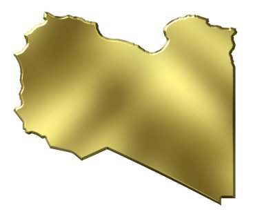 Libya 3d Golden Map clipart